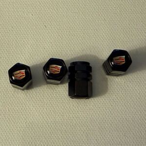 Cadillac Valve Stem Caps in Black Set of 4 NWT